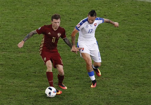 Soccer Euro 2016 Russia Slovakia