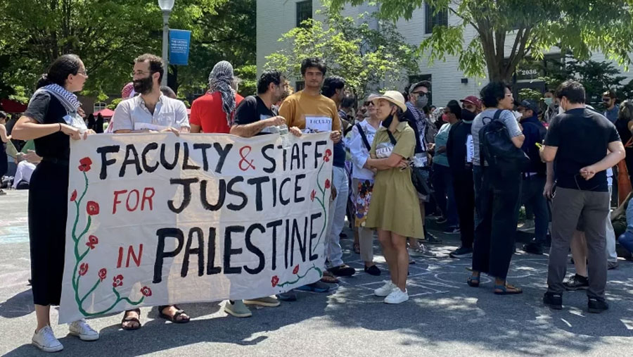 La policía desmantela el campamento de protesta contra Israel en la Universidad George Washington