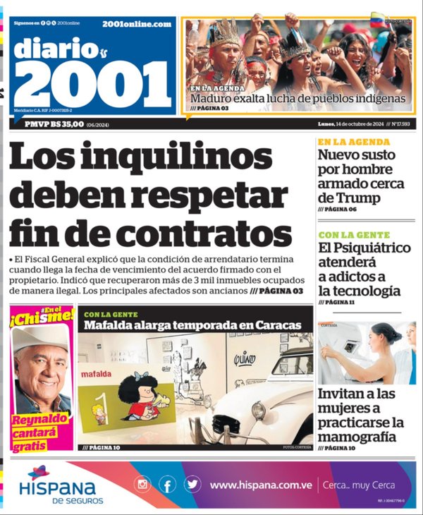 Portadas de hoy 14 10 2024